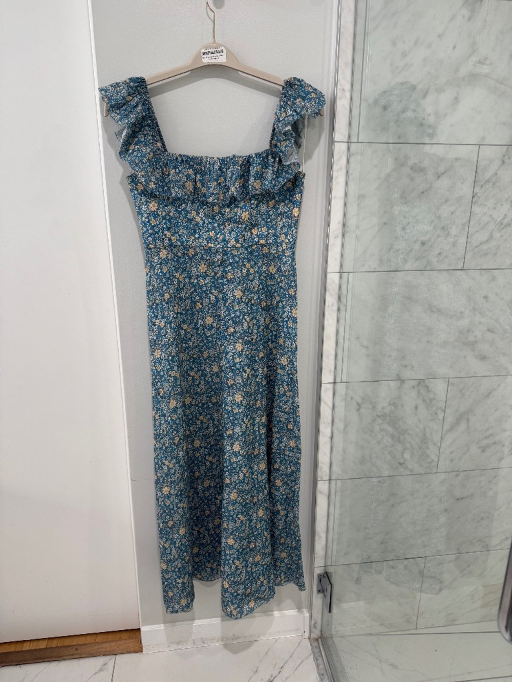 Zimmerman blue mini floral ruffle shoulder collar Sz 2